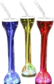 20 pcs Mix Colors Flashing Sport Straw Bottle Multicolors LED Blinking Lights up