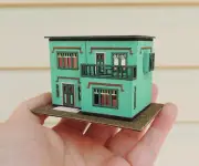 1:144 Scale Art Deco Dollhouse KIT - 1/144 Micro Dollhouse DIY-Antique Style