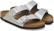 [Birkenstock] Arizona Birko-Flor Silver Sandals - 38 R