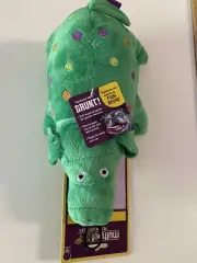 Multipet Globlet Plush Pig 9'' ~ Squeaky Grunt Dog Toy Green
