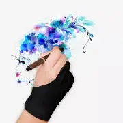 2pcs Black Two-Finger Glove for Graphics Drawing Tablet Light Box Tracing Light