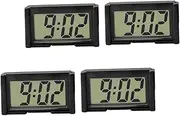 MUCKLILY 1set Electronic Clocks Mini Dashboard Clocks for Vehicles Lightweight Durable Plastic Design for Car Desktop Use Lens with Numbers for Easy Reading 4pcs