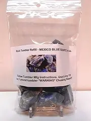 Rockhound's 1st Choice Rock Tumbler Gem Refill Kit -Mexico Blue Quartz Rough- 240ml
