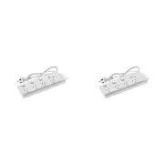2PK Moki 4 Socket Electrical Powerboard w/ Switches Home/Office Power Ext White
