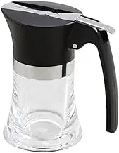 DINHEAROM Syrup Bottle Acrylic Pot 304 Stainless Steel Condiment Dispenser Easy Refill Sturdy and Space Saving for Home Breakfast