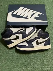 Jordan 1 Retro High OG Midnight Navy/Black-Wht-Sail (FD1437 401) Size 6.5y
