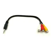3" 3.5mm Stereo Male Plug 4 C pole to Composite 3 Female RCA Video Audio Y Cable