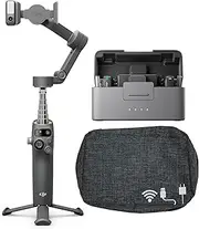DJI Osmo Mobile 7P Gimbal with Multifunctional Module and 7th Gen Stabilization with DJI Mic Mini (2 TX + 1 RX + Charging Case) and Folding Zippered Storage & Travel Case Bundle (3 Items)