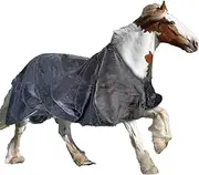 Horse Winter Blanket, Warm Flannel Horse Sheet, Gray Horse Blanket, Horse Blankets for Real Horses, Warm Horse Turnout Blanket Flannel Breathable Horse Turnout Sheet for Winter