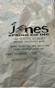 (12-Pk) W.B. Jones Spring Co. Springs #112