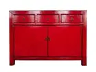 HAOKOU RECYCLED PINE ORIENTAL CHINESE BUFFET SIDEBOARD 2 DOOR/3 DRAWER RED