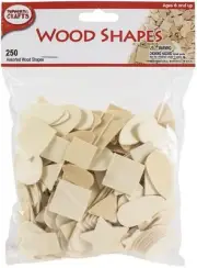 Pepperell Crafts Wood Shapes 250/Pkg-Assorted