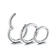 18G Hinged Seamless Segment Clickers Ring Steel Nose Hoop Earring Conch Orbital