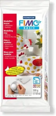 STAEDTLER 8100-0 Fimo Air Basic Air Drying Modelling Clay, White, 500 g