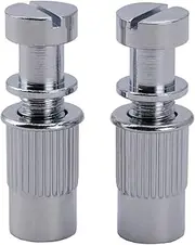 Musiclily Pro M8 Metric Stop Tailpiece Mounting Studs and Inserts Bushings Set for Epiphone Les Paul Style Electric Guitar, Chrome (Set of 2)