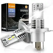D-Lumina H4 LED Bulb Canbus 9003/HB2,100W 16000LM 6500K Super Bright CSP Chip High and Low Beam,1:1 Replacement Design Halogen Lamp with Fan Non-Polarity,Plug and Play,2pcs