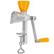 Cast Iron Hand Grinder Manual Seed Mill Spice Grinder Small Grain Mill with Plastic Hopper silver yellow