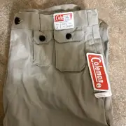 Vintage Tan Coleman Pants 34 Waist 35 Inseem New Old Stock 1983 Lantern Buttons