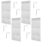 4Pcs Hanging Shoe Rack 6 Compartment Shoe Storage Hanging Bag Multi AU+