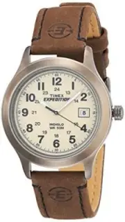 Timex Men's T49870 Expedition Metal Field Brown Leather Strap Watch