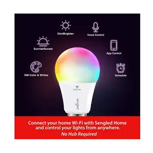 Sengled 智能變色燈泡 4入 無需集線器 A19 相容Alexa和Google Home [2美國直購]