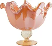 The House of Florence Murano Made in Italy Centrepiece Fruit Bowl Medium Size in Peach Colour