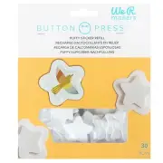 We R Button Press Puffy Sticker Refill-Star, Makes 15