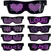 Yuehuamech Led Glasses Light Up Glasses In Dark Flashing Led Sunglasses Luminous Glasses Cool Customizable Glasses for Nightclub Birthday Party Stage Festival Halloween Concert