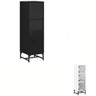 Highboard with Glass Doors Wooden Sideboard Storage Cabinet Hallway vidaXL