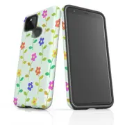 For Google Pixel 5 Case Armour Protective Cover Flowers Colourful