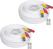 [WILDHD] BNC Cable,2x200ft All-in-One Siamese Video and Power Security Camera Wire, BNC Extension Cable with 2 Female Connectors for All Max 5MP HD CCTV DVR Surveillance System (200ft 2PCS,White)