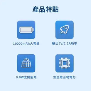 【Philips 飛利浦】DLP7728N 10000mAh 2孔輸出 太陽能行動電源(有太陽就有電/多孔輸入)