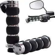 Motorcycle Grips,2X 1 Inch Retro Zinc Alloy Handle Bar Grips - Motorcycle Throttle Grip, Cycling Hand Grips, Spike ATV Handlebar Grips for Motorcycles