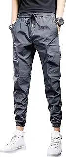 [Aosufei] Men's Slim Fit Stylish Cargo Pants Casual Lightweight Comfort Work Trousers Stretch Elastic Waist Summer Pants