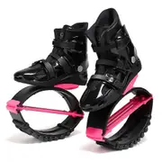 4T Kangaroo Jumping Shoes Women Rebound Boots Bounce Sport Fitness Shoes Slimming Jumps Workout Body Building pink/black XXL 42-44（4T)