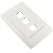 3-Gang Custom Blank Wall Plate + Surround for 3 Mech Connector Terminals