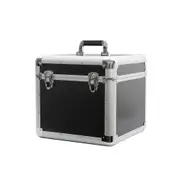 Alston Durable Aluminium DJ Record Storage Lockable Flight Case-Holds 100 Albums Hard Carry Case 12 inch Vinyl LP Box Tough Heavy Duty Black