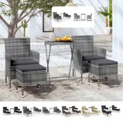 Garden Bistro Set Poly Rattan and Tempered Glass Multi Colours Models vidaXL