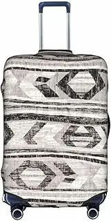 [pvinnk] Grey Tribal Print Protective Luggage Cover Elastic Washable Suitcase Travel Gear Protector, White, Medium
