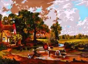 "By the river" Printed Needlepoint Tapestry Canvas 6266