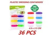 35 x 35ml Plastic Dressing Dipping Sauce Reusable Mini Container Screw Lids Takeaway