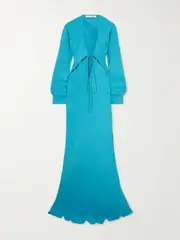 [Christopher Esber] Christopher Esber - Triquetra Cutout Silk-satin Maxi Dress - Blue - UK 6 UK 6 Blue
