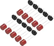 uxcell 10Set Cylindrical DIP Mounted Miniature Round Slow Blow Micro Fuse with Fuse Holder for Electronic Parts PCB LCD Repair, T-10A 10A 250V, Red
