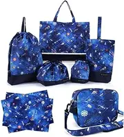 COLORFUL CANDY STYLE NT180300 Kindergarten Entrance 7-Piece Set, Water Repellent, Lightweight Type (Lesson Bag and Reflector), Lesson Bag, Kindergarten Bag, Shoe Case, Gymnastics Clothing Bag, Lunch