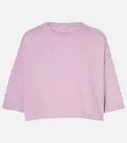 [Loewe] Loewe Cropped cotton jersey T-shirt UK 14 purple