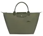 Longchamp Le Pliage Medium Green Recycled canvas Top Handle Tote ~NIP~ Forest
