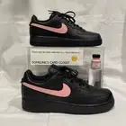 Nike Air Force 1 Low Black (Pink Custom Painted Swoosh) SC-#59B