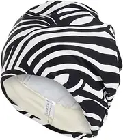 Fashy Exclusive Swimming Cap Zebra Pattern Black and White with Velcro Fastening 80% PA 20% EL