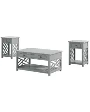 Alaterre Coventry 36In Coffee Table & Two End Tables With Drawer, Set Of 3