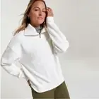 NEW Calia Elevate 1/4 Zip Funnel Neck Pullover Large Cloud Cover White